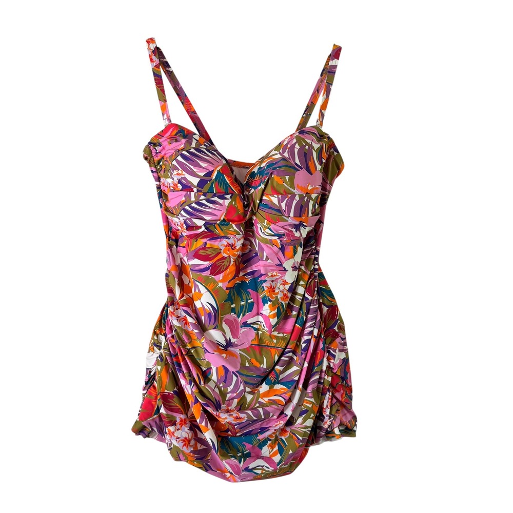 Profile by Gottex‎ Floral Print Tummy Control One Piece Swimsuit 22W
